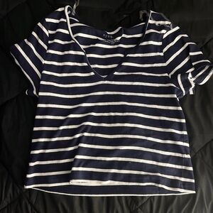 Striped navy crop top